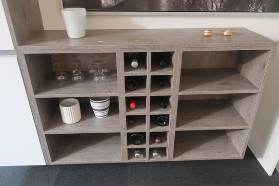 Vægmonteret skænk ZEROX XM White med Grey Wild Oak