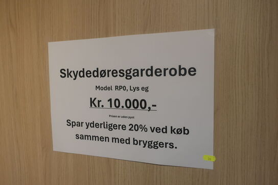 Skydedørsgarderobe RPO Lys eg