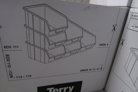 1 stk. kasse med plastikkasser ECOBOX Unionbox Terry 