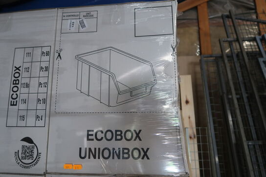2 stk. kasser med plastikkasser ECOBOX Unionbox 112 Blu (ni)