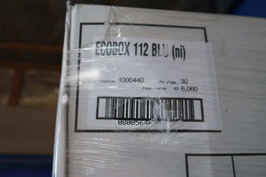 2 stk. kasser med plastikkasser ECOBOX Unionbox 112 Blu (ni)