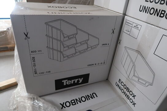 1 stk. kasse med plastikkasser ECOBOX Unionbox Terry 