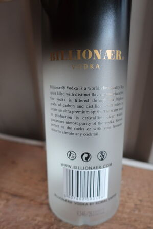 6 fl. Vodka BILLIONÆR PREMIUM 70 CL. 40%