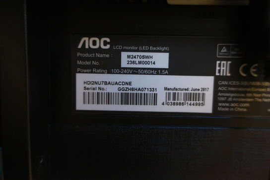 Computerskærm AOC M2470SWH, USB 3.0 Docking Station