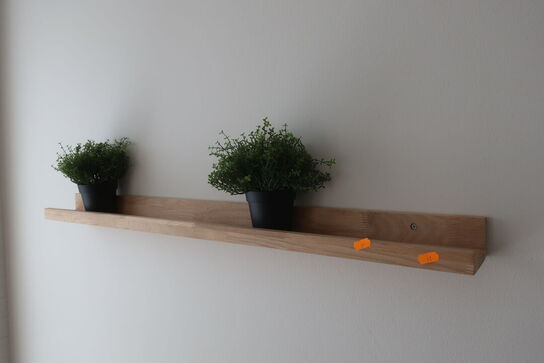Træhylde med 2 stk. planter