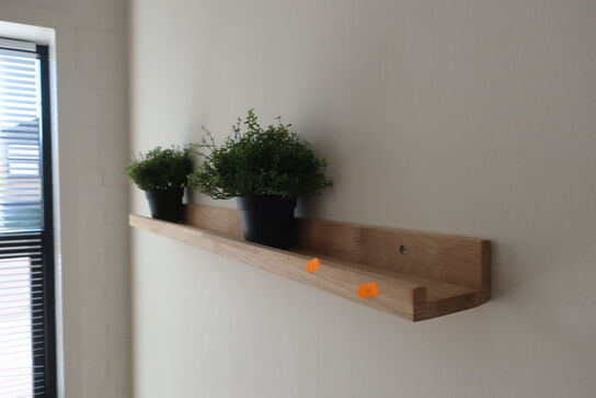 Træhylde med 2 stk. planter