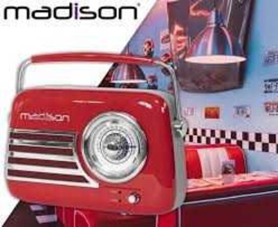 Madison Retro Radio m. Bluetooth og FM (Rød)