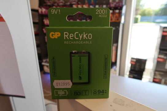 8 pk. GP ReCyko 9V-batteri, 200 mAh, 1-pak