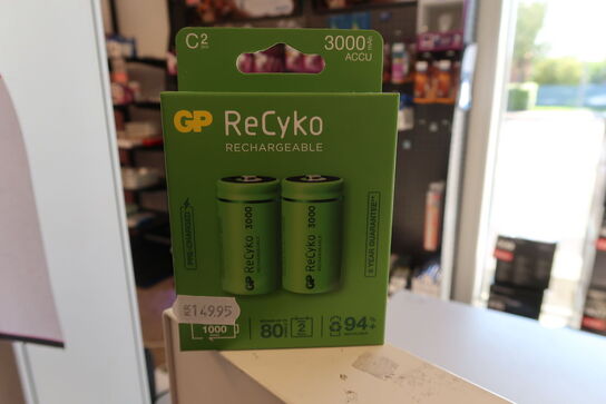 6 pk. GP ReCyko Genopladelige C-batterier 3000mAh 