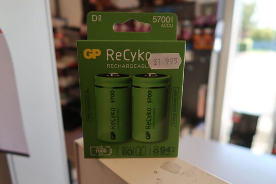 6 pk. GP Genopladelig D 5700mAh NiMH 2-pak