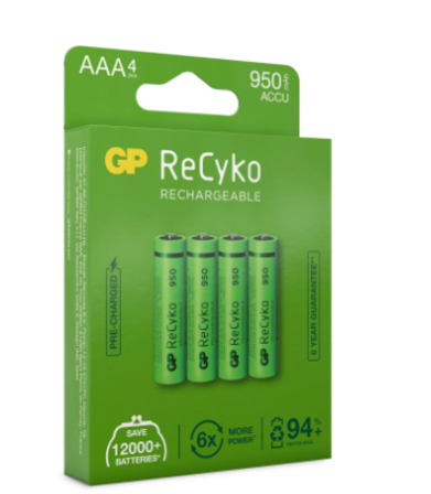 7 pk. Batteri ReCyko AAA 1,2v 950mAh 4stk