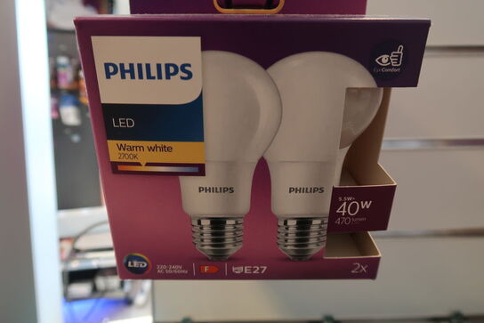 4 pk. E27 - Philips LED Pære - Mat - 5.5W - 470lm 2-pak