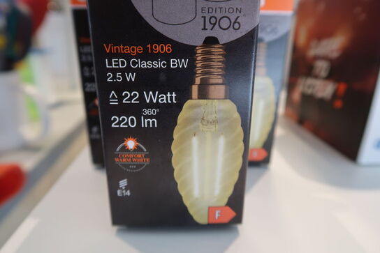 15 stk. Osram Vintage 1906 LED E14 Snoet Kerte filament guld