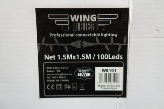 2 stk. WingLinks Lysnet 100 LED i Varm hvid 2700K IP44 230V