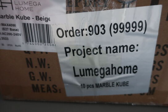 10 stk. pendler LUMEGA HOME Marble Kube - Beige