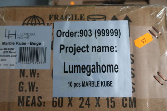 10 stk. pendler LUMEGA HOME Marble Kube - Beige