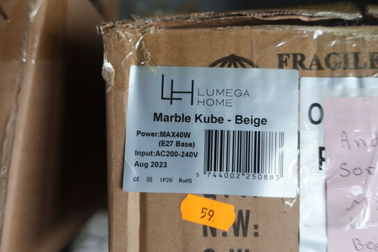 18 stk. pendler LUMEGA HOME Marble Kube - Beige (2 sortering)