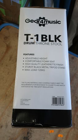 Skammel GEAR4MUSIC T-1BLK trommestol