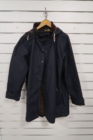 Oxford Blue Brighton Parka Staywax Navy XXL/18 Wax Jacket