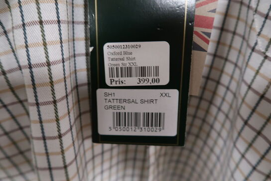 Oxford Blue Tattersal Shirt Green Str XXL