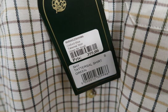 Oxford Blue Tattersal Shirt Green Str Small