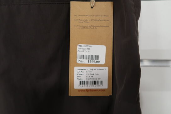 Fjällräven Travellers MT Zip-Off Trouser W 48 Dark Grey