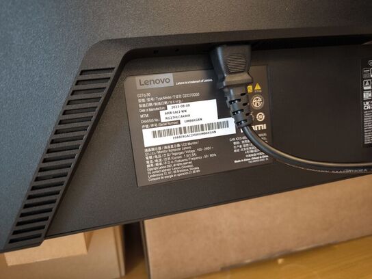 2 stk. skærme LENOVO G27Q-30 med holder, samt mus og tastatur