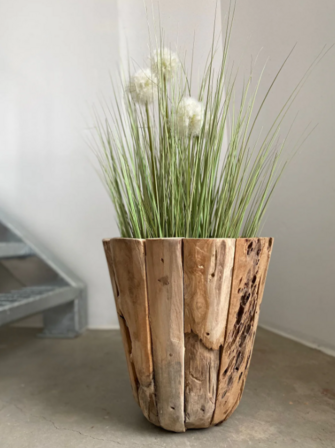Rustk vase i teaktræ - H 60 cm
