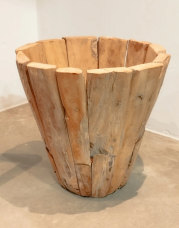 Rustk vase i teaktræ - H 60 cm