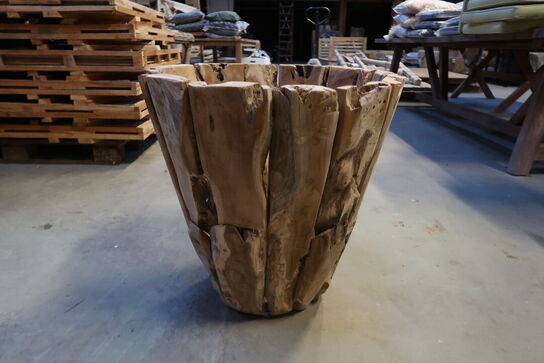 Rustk vase i teaktræ - H 60 cm