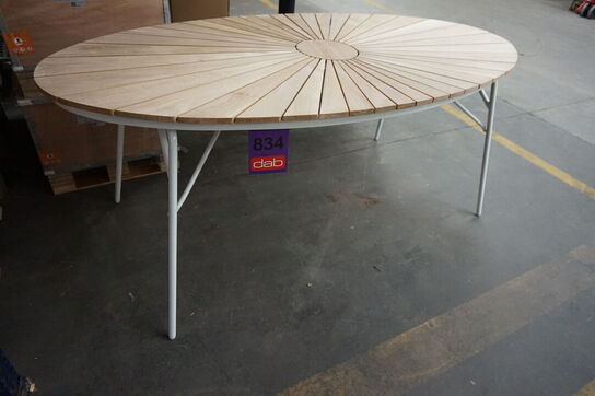 Kerteminde teak havebord 180x90cm, hvidt stel