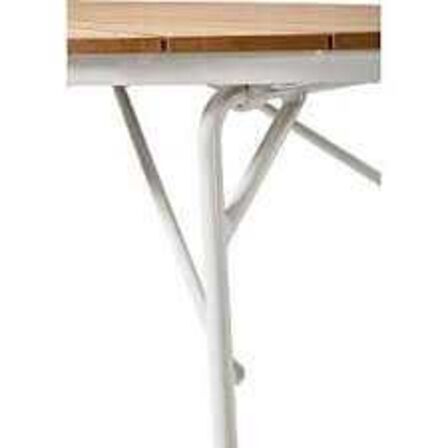 Kerteminde teak havebord 180x90cm, hvidt stel