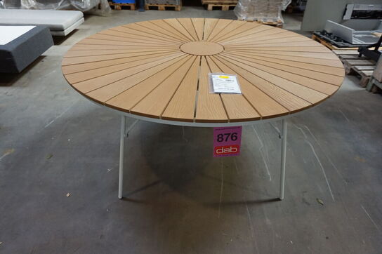 Kerteminde teak - nonwood havebord Ø150 cm, hvidt stel