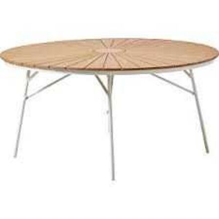 Kerteminde teak - nonwood havebord Ø150 cm, hvidt stel