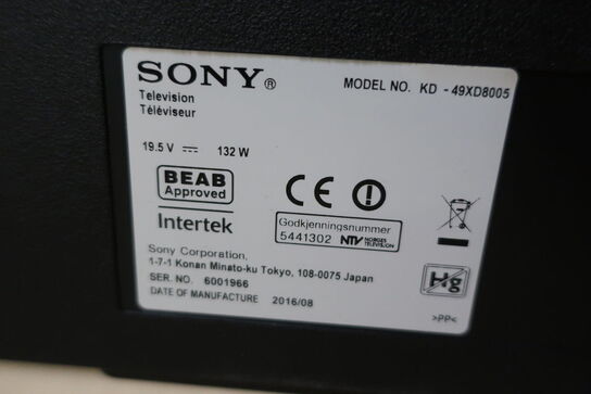 Led fladskærm SONY  KD-49XD8005