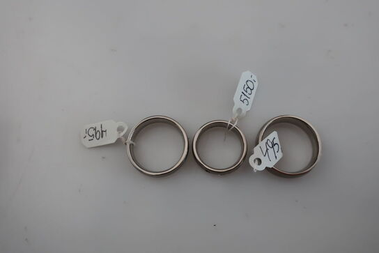 3 stk. ringe i titanium