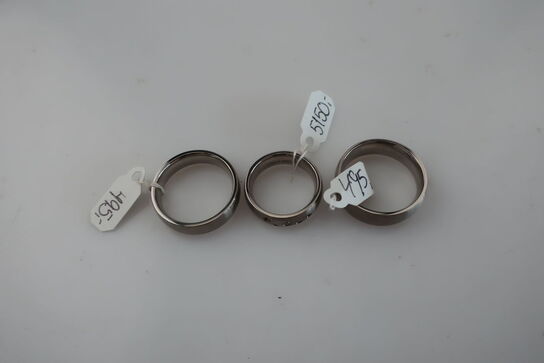 3 stk. ringe i titanium