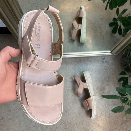 Lækker blød og fleksibel skindsandal i rosa Relaxshoe 937-007 - Str. 41