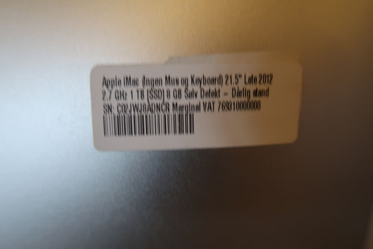 Apple Imac 21.5" Late 2012