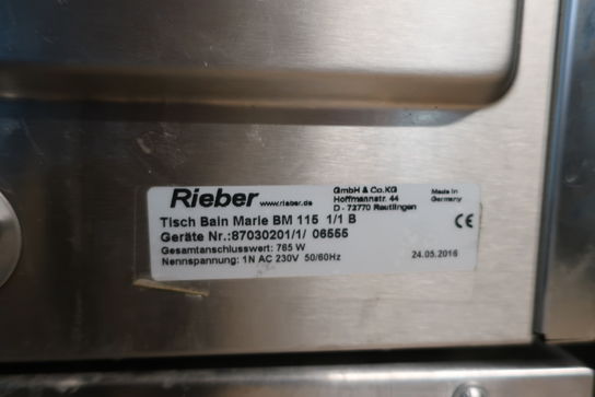 Vandband RIEBER BAIN MARIE BM 115 GN 1/1