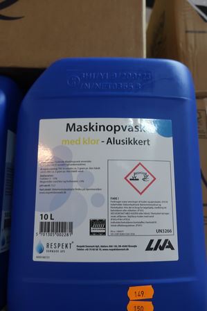 2x10 liter maskinopvask med klor 