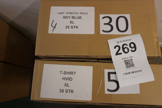 30 stk. t-shirt + 25 stk. polo 