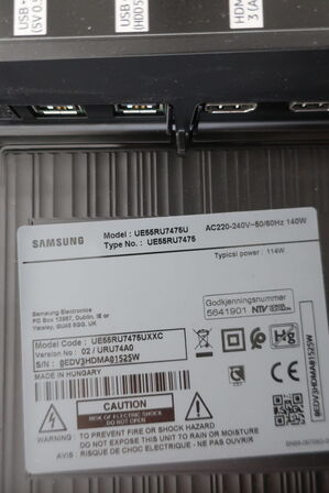 Fjernsyn SAMSUNG UE55RU7475U med fjernbetjening