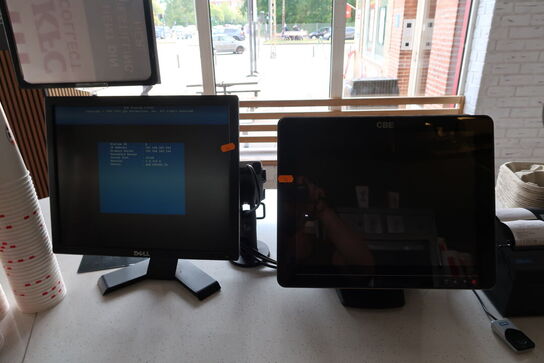 Kasseapparat CBE, bonprinter, betalingsterminal m.m.
