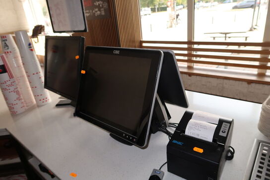 Kasseapparat CBE, bonprinter, betalingsterminal m.m.