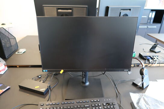 Computerskærm SAMSUNG F24T450FQR, tastatur, dockingstation