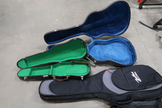 4 stk. Guitar tasker/kasse & Violinkasse