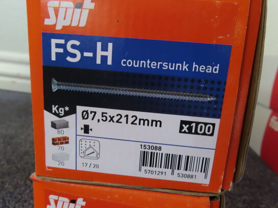 2 pakker skruer SPIT FS-H Ø7,5x212mm