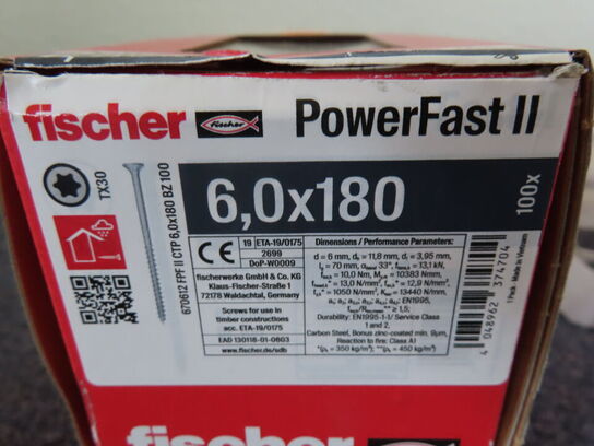 2 pakker skruer FISHER 6,0x180