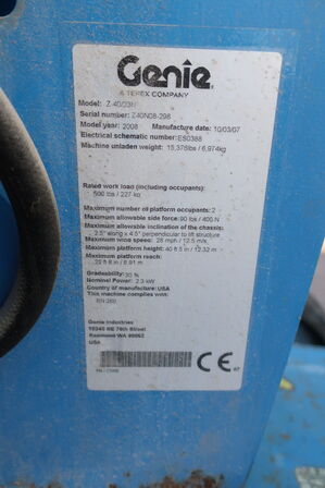 Byggelift GENIE BOOM Z40/23N
